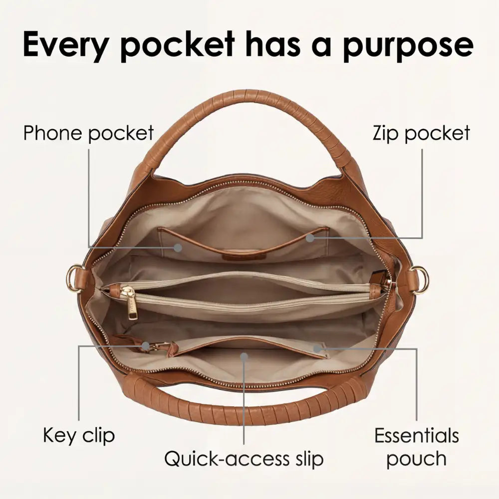 Carrina | Bolso Hobo de Cuero Suave de Diario