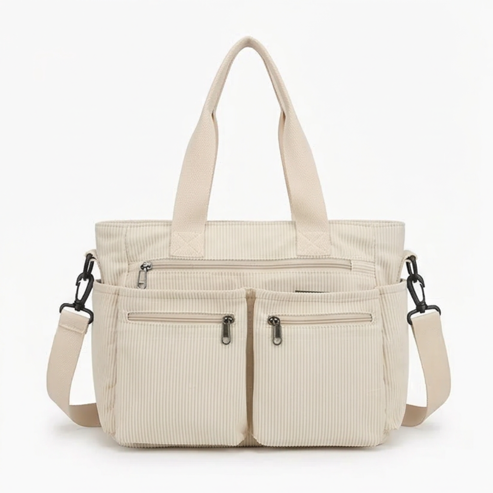 Francisca | Bolso de Hombro de Pana Multibolsillo