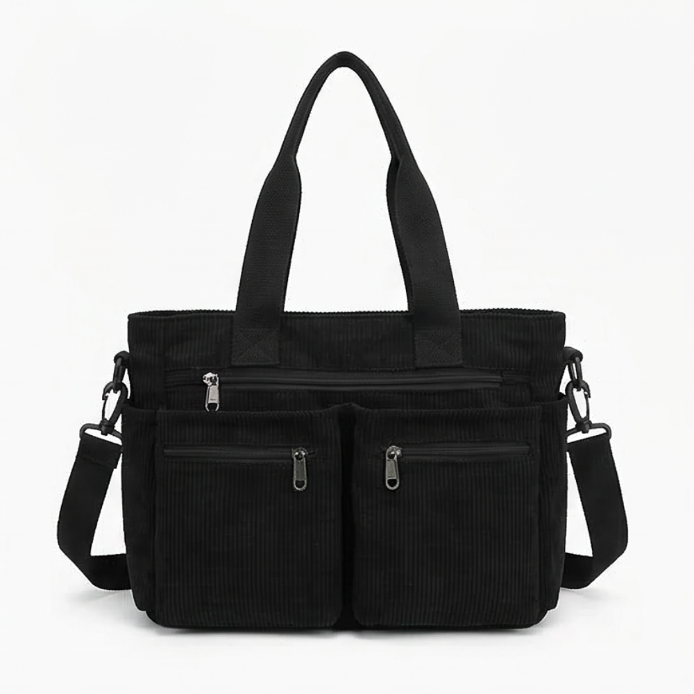 Francisca | Bolso de Hombro de Pana Multibolsillo
