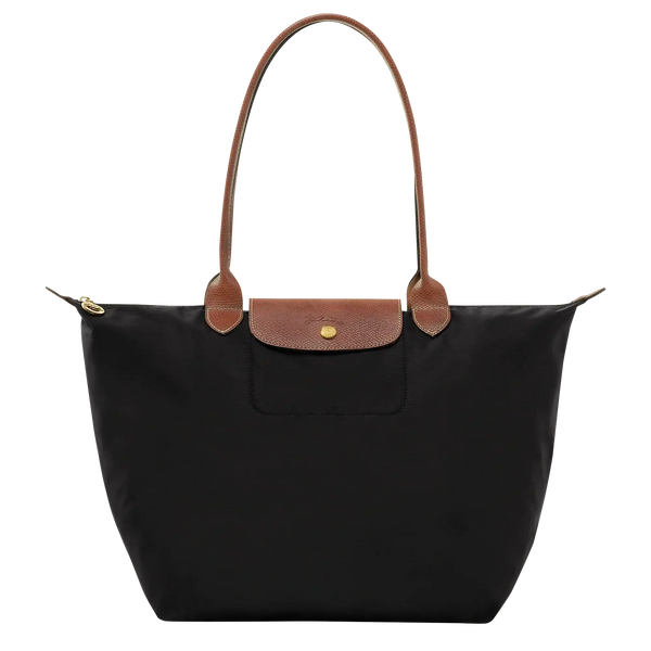 Bea | Bolso Tote Grande Plegable de Nailon, Negro Clásico