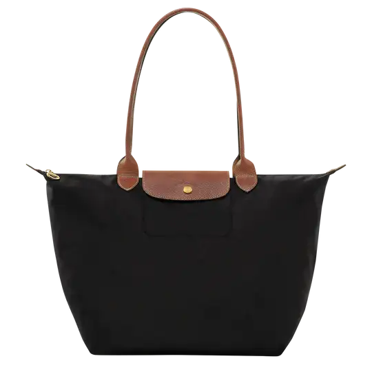 Bea | Bolso Tote Grande Plegable de Nailon, Negro