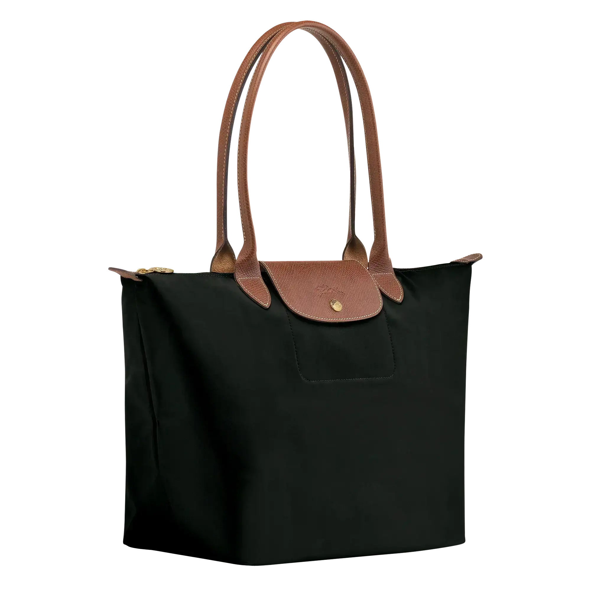 Bea | Bolso Tote Grande Plegable de Nailon, Negro Clásico