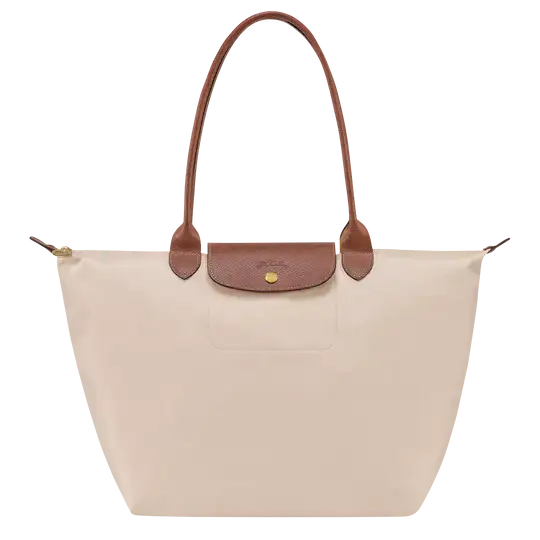 Bea | Bolso Tote Grande Plegable de Nailon, Crema
