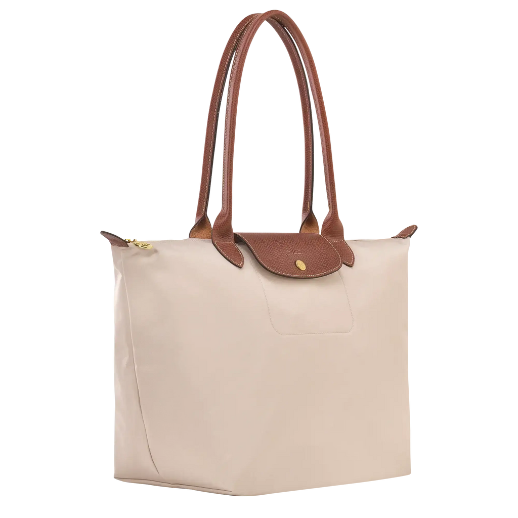Bea | Bolso Tote Grande Plegable de Nailon, Crema