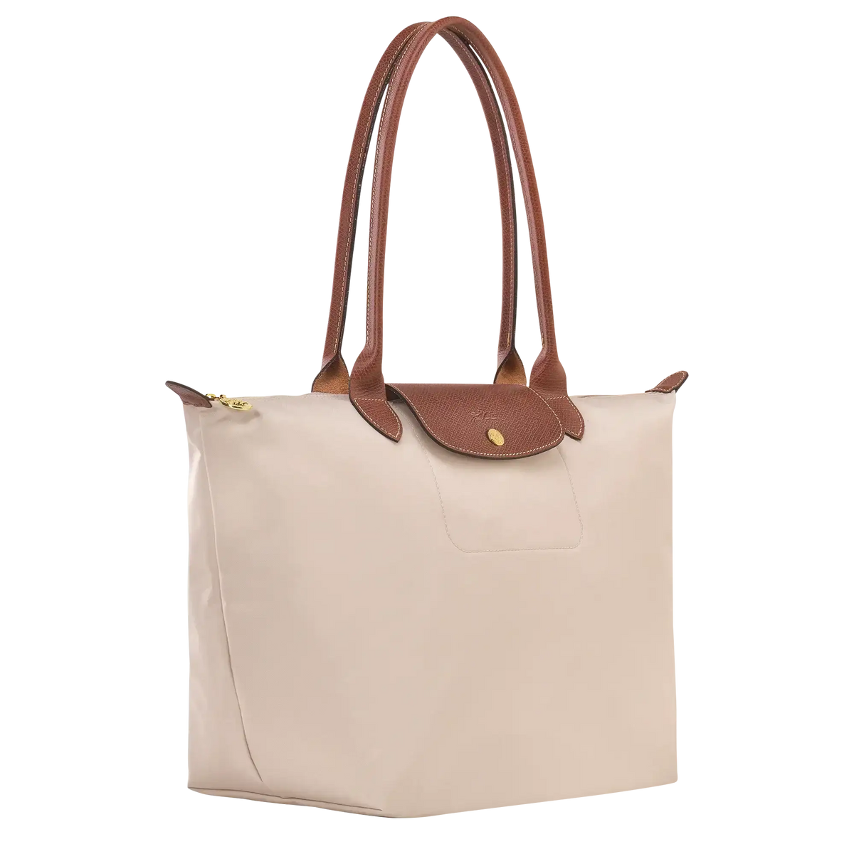 Bea | Bolso Tote Grande Plegable de Nailon, Crema