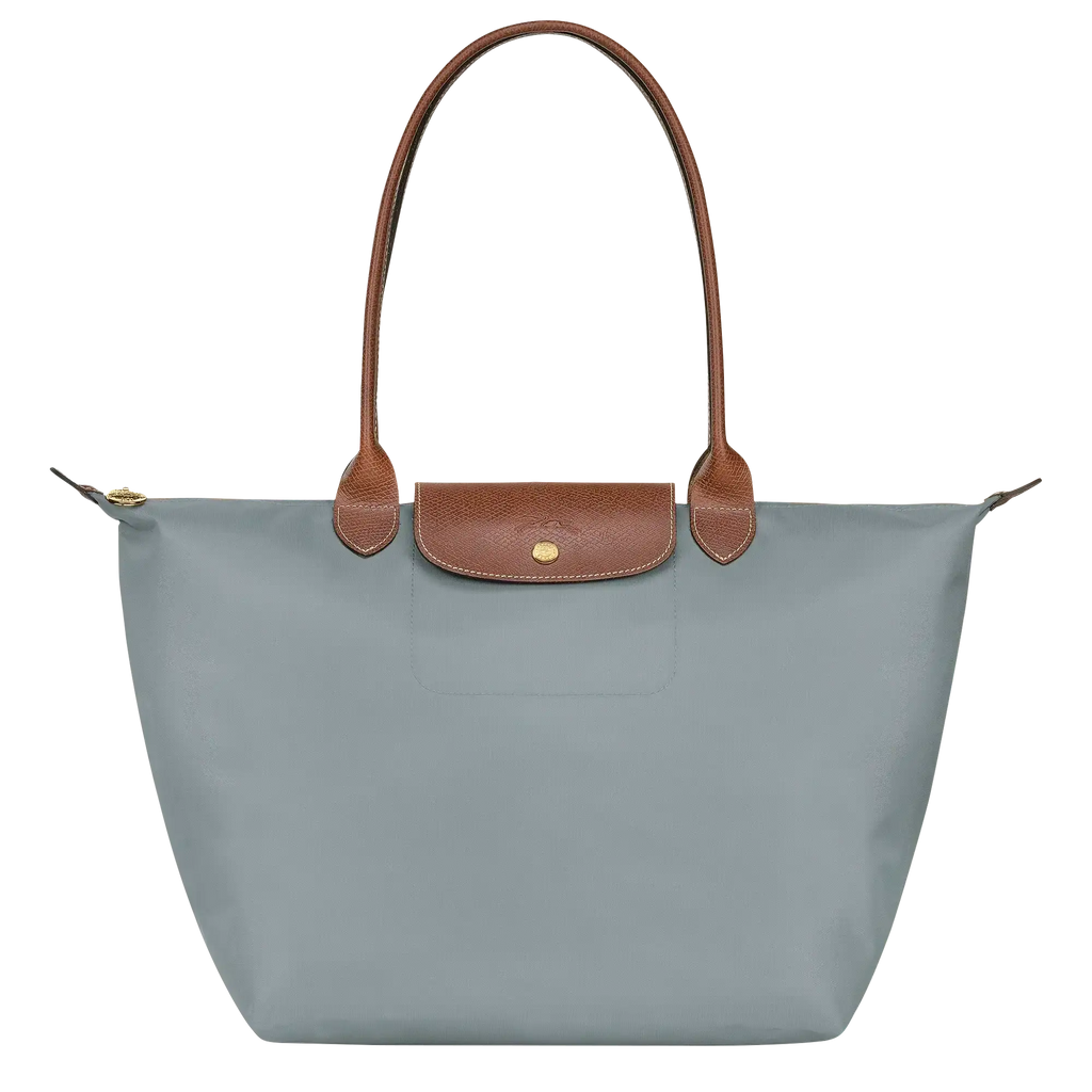 Bea | Bolso Tote Grande Plegable de Nailon, Gris Acero
