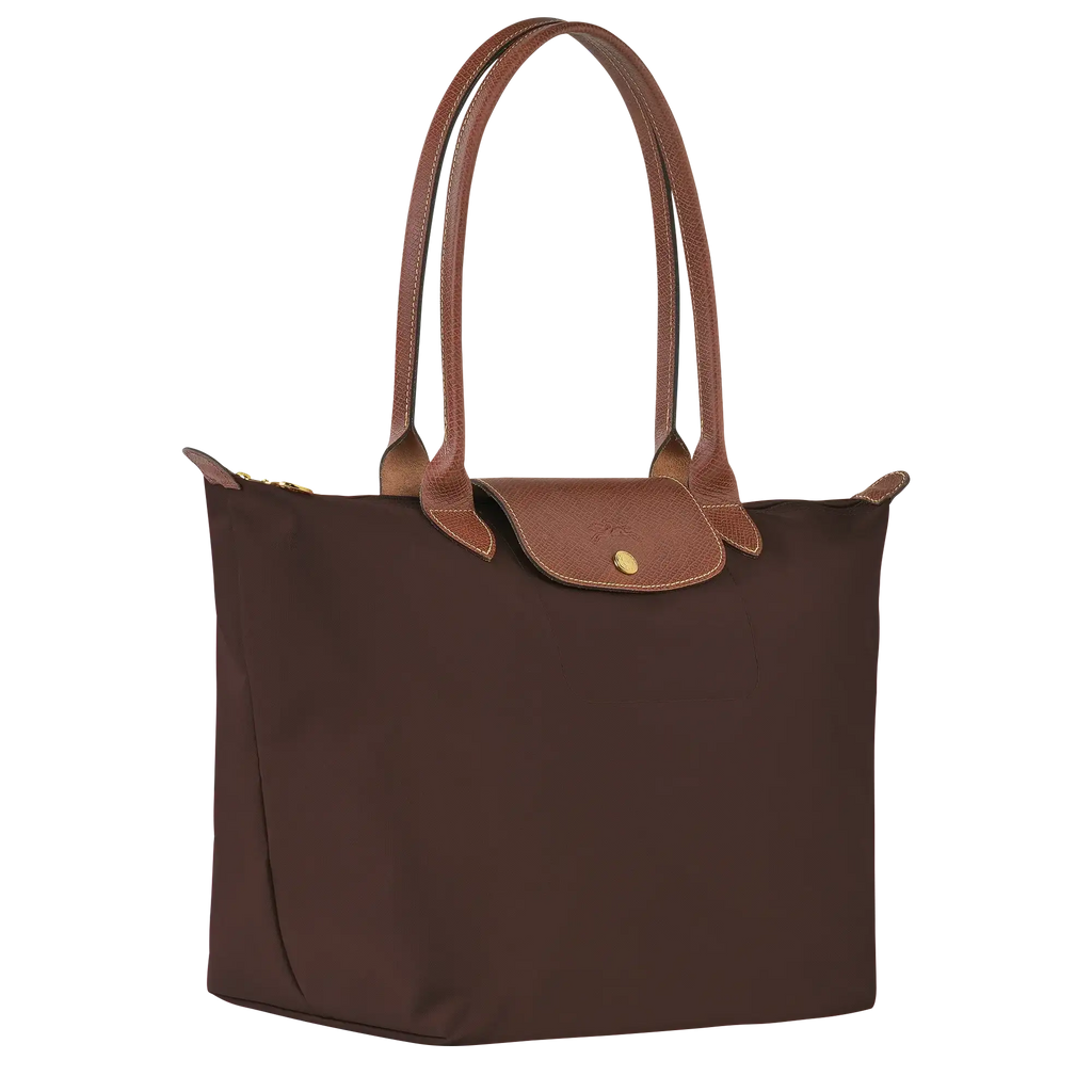 Bea | Bolso Tote Grande Plegable de Nailon, Marrón Ébano