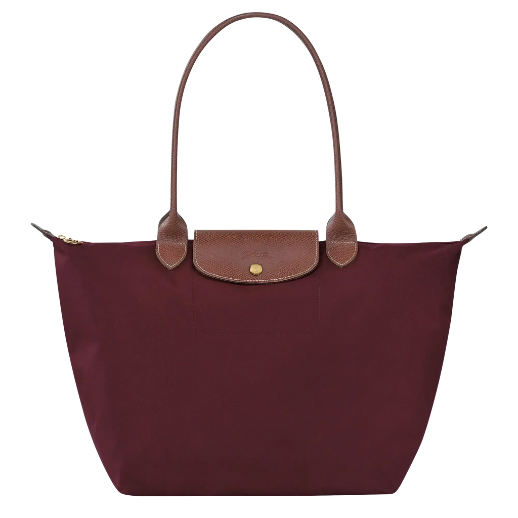 Bea | Bolso Tote Grande Plegable de Nailon, Burdeos