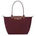Bea | Bolso Tote Grande Plegable de Nailon, Burdeos