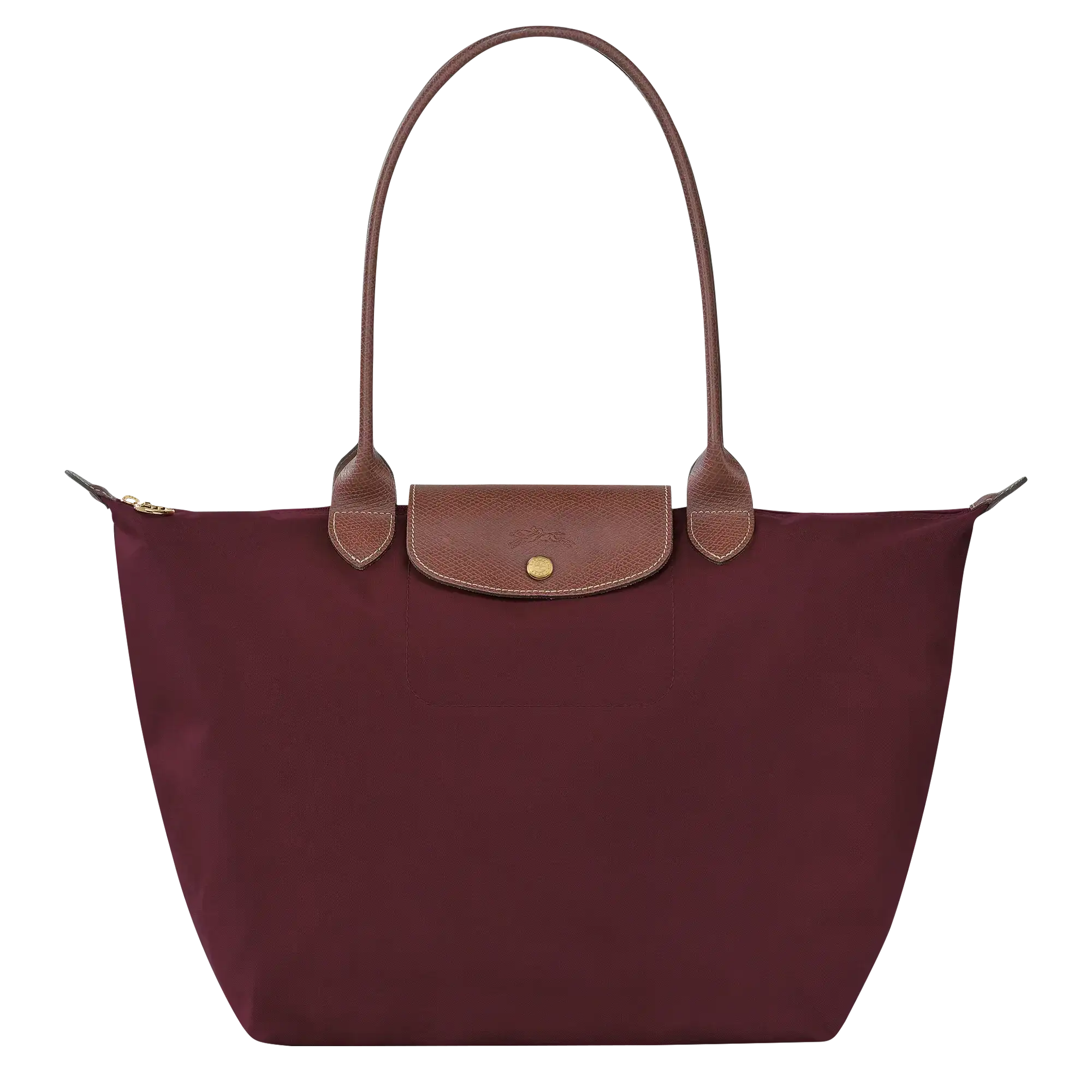 Bea | Bolso Tote Grande Plegable de Nailon, Burdeos