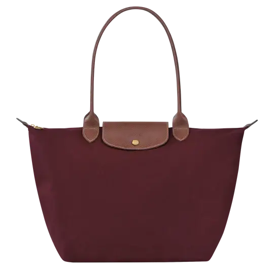 Bea | Bolso Tote Grande Plegable de Nailon, Burdeos