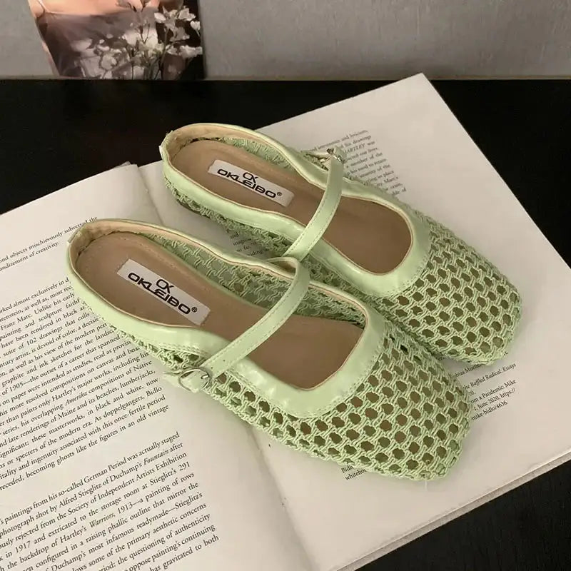 Valcenza™ | Mules de Malla Transpirable con Hebilla
