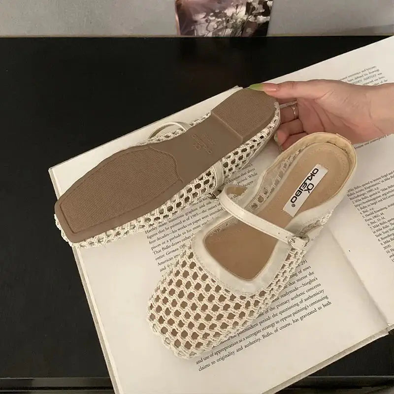 Valcenza™ | Mules de Malla Transpirable con Hebilla