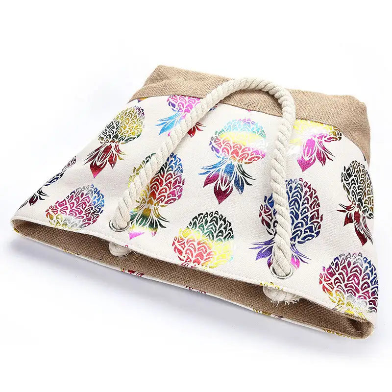 Pineapple Paradise | Bolsa de Playa con Estampado Tropical