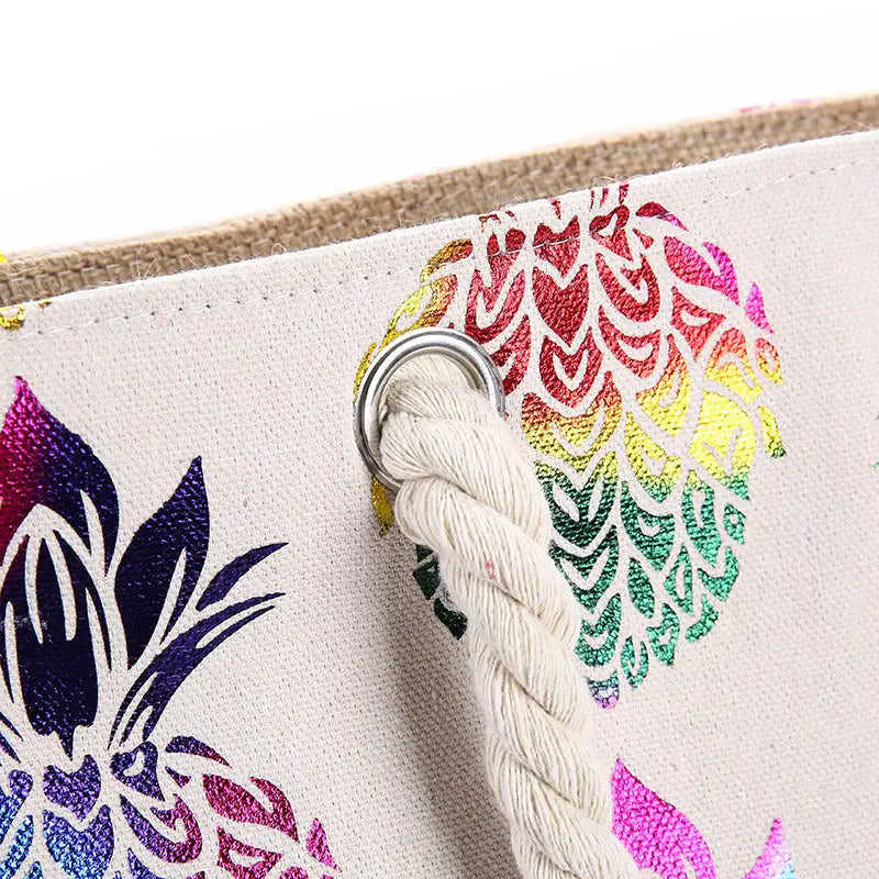 Pineapple Paradise | Bolsa de Playa con Estampado Tropical