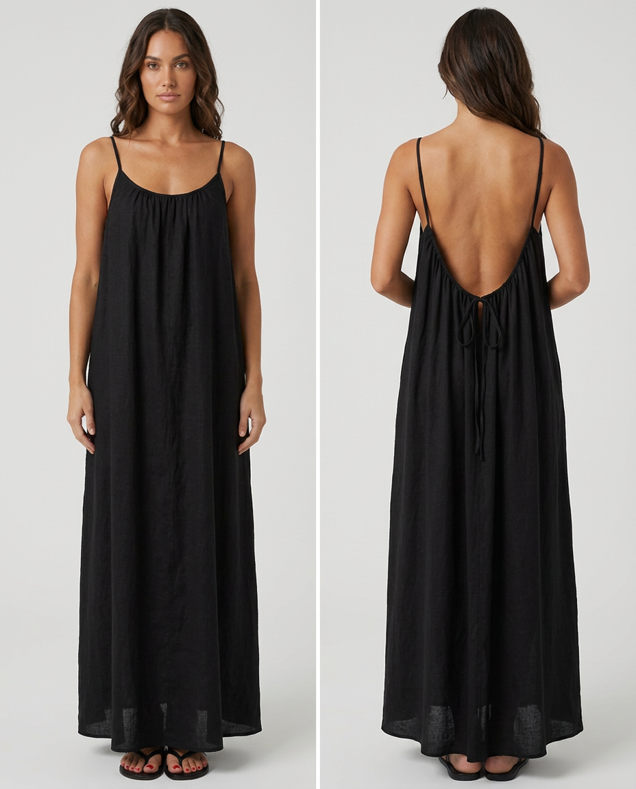 Vera™ Vestido Fluido de Espalda Abierta