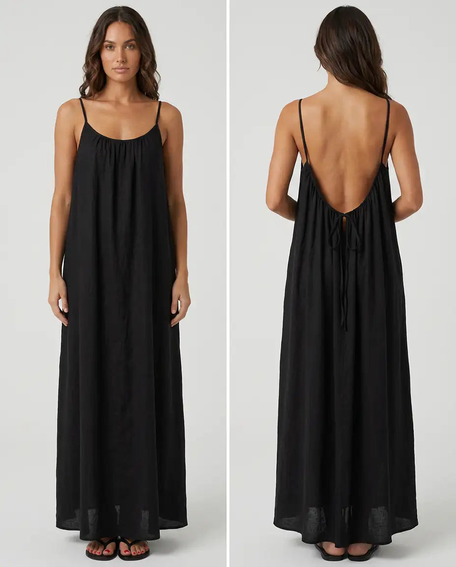 Rita | Vera™ Vestido Fluido de Espalda Abierta