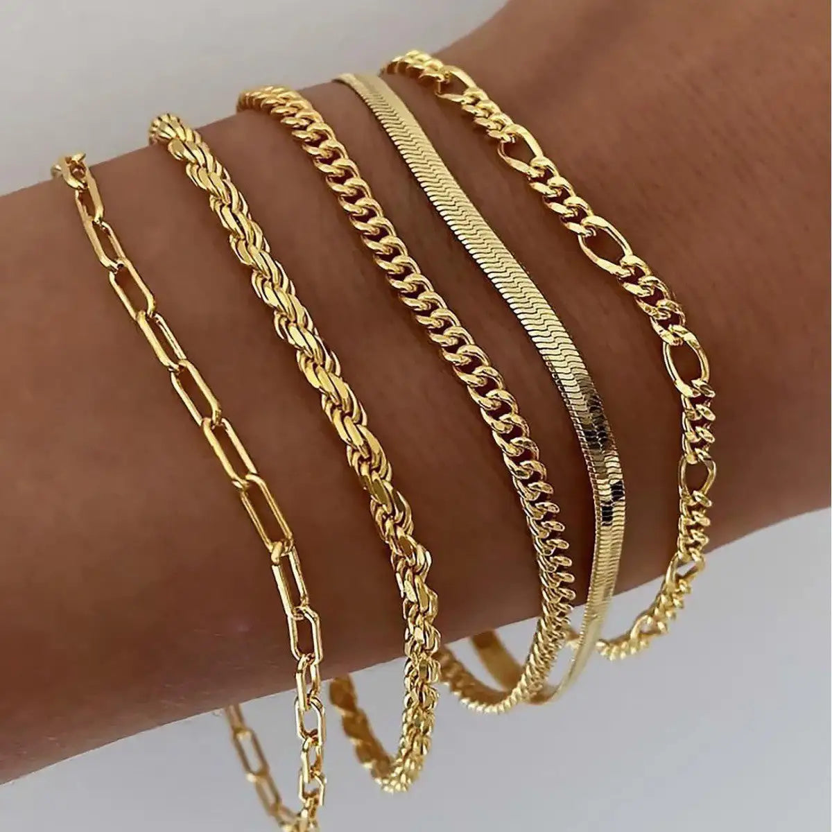 Set de pulseras de cadena minimalistas