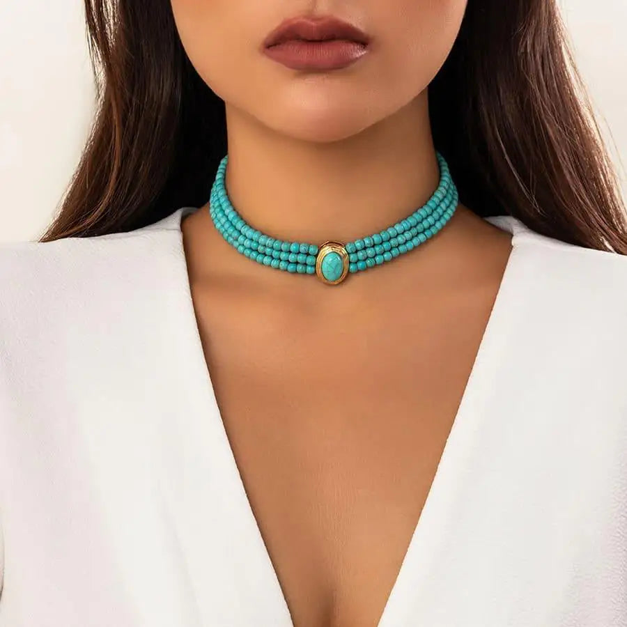 Choker multihilo con perlas estilo vintage | Collar de Mujer