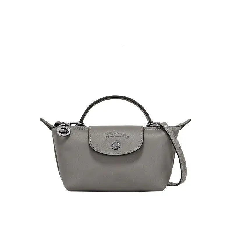 Parisien | Mini Bolso de Piel Gris con Asa