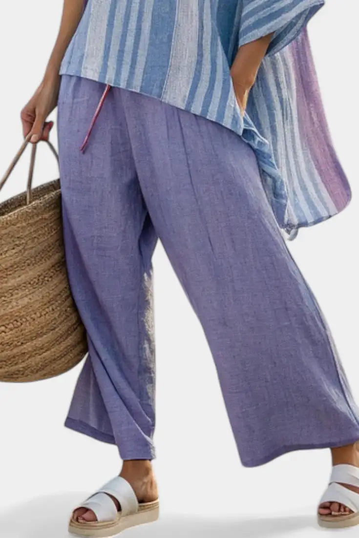 Carlotta | Conjunto de Top Lavanda y Pantalón de Lino