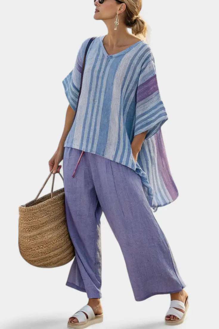 Carlotta | Conjunto de Top Lavanda y Pantalón de Lino