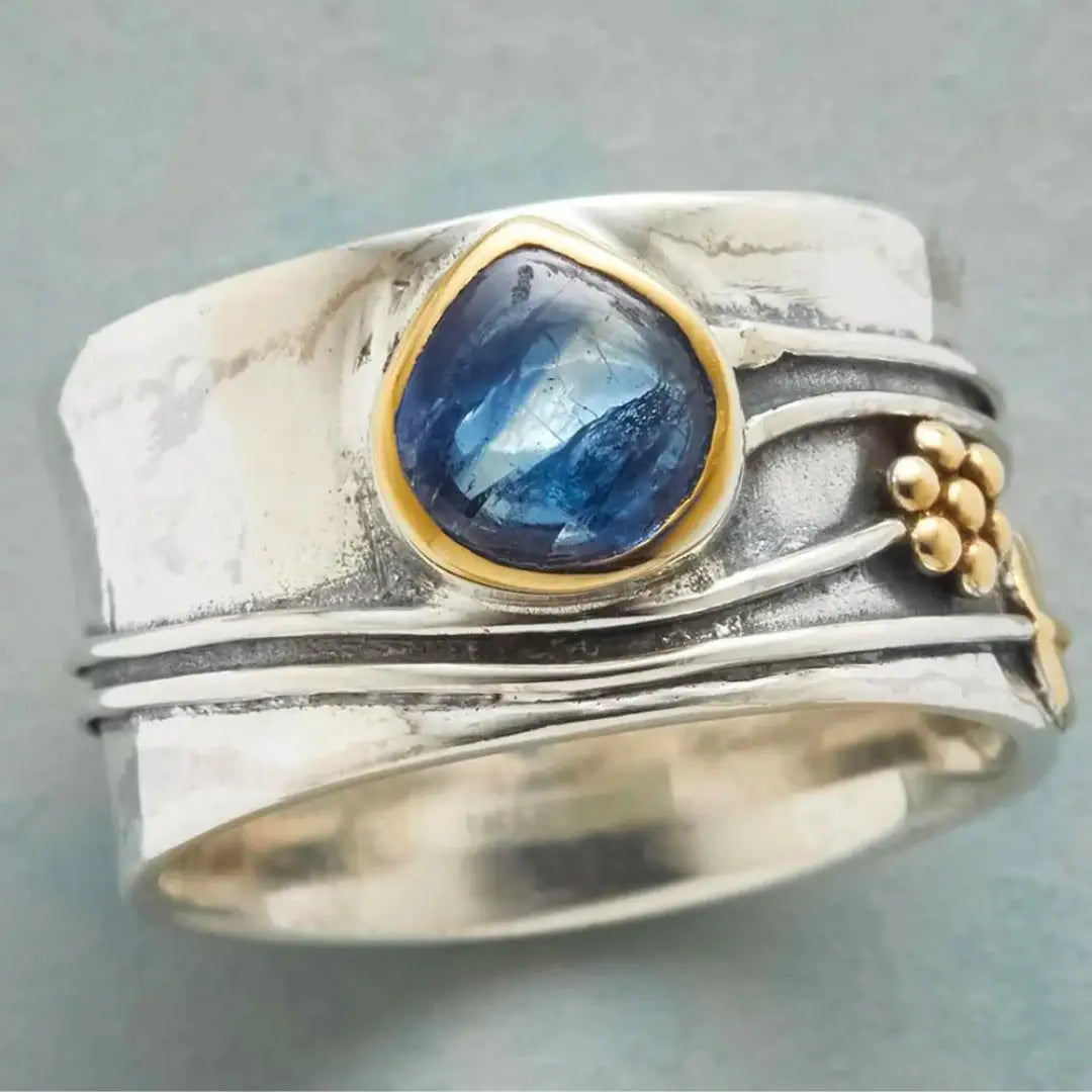 Inés | Anillo Vintage con Piedra Azul
