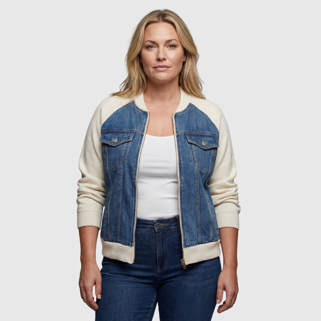 Rita | Chaqueta Vaquera con Ribete de Punto