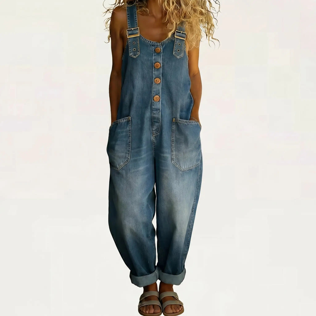 Rocío™ | Mono Vaquero Casual con Hebilla Ajustable