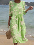 Dalia | Vestido Midi Bordado Verde