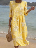 Dalia | Vestido Midi Bordado Amarillo