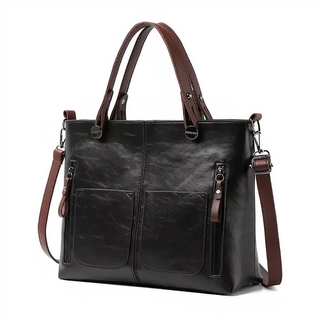 Leticia | Bolso Tote Vintage con Bolsillos Laterales