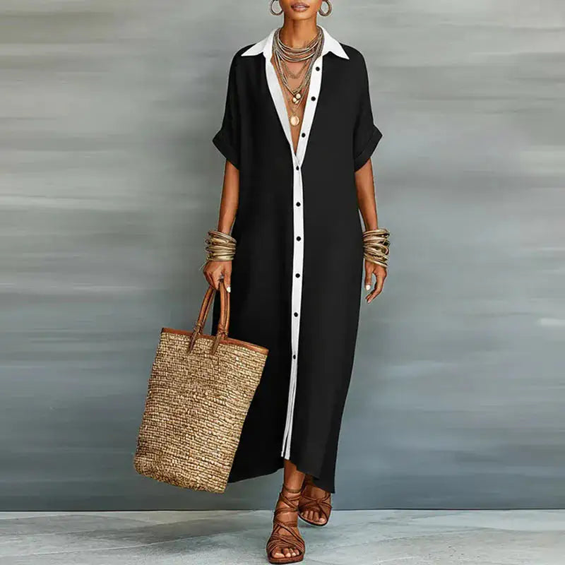 Anastasia™  | Vestido camisero largo con botones