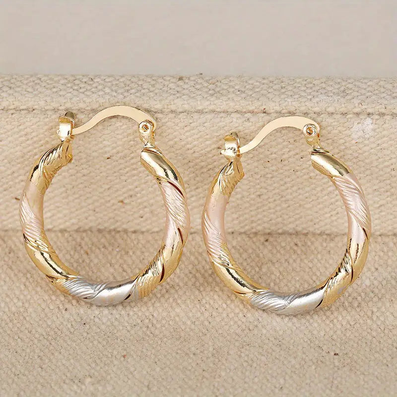 Cira | Pendientes de Aro Trío en Tonos Dorado y Plata