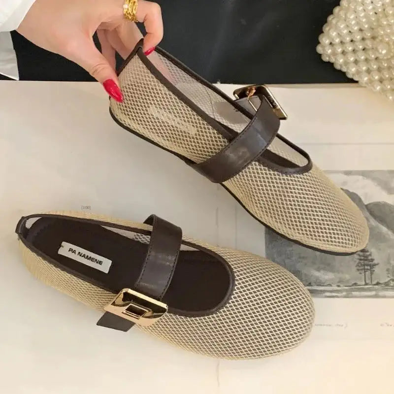 Belcour™ | Bailarinas de Malla Transpirable con Hebilla