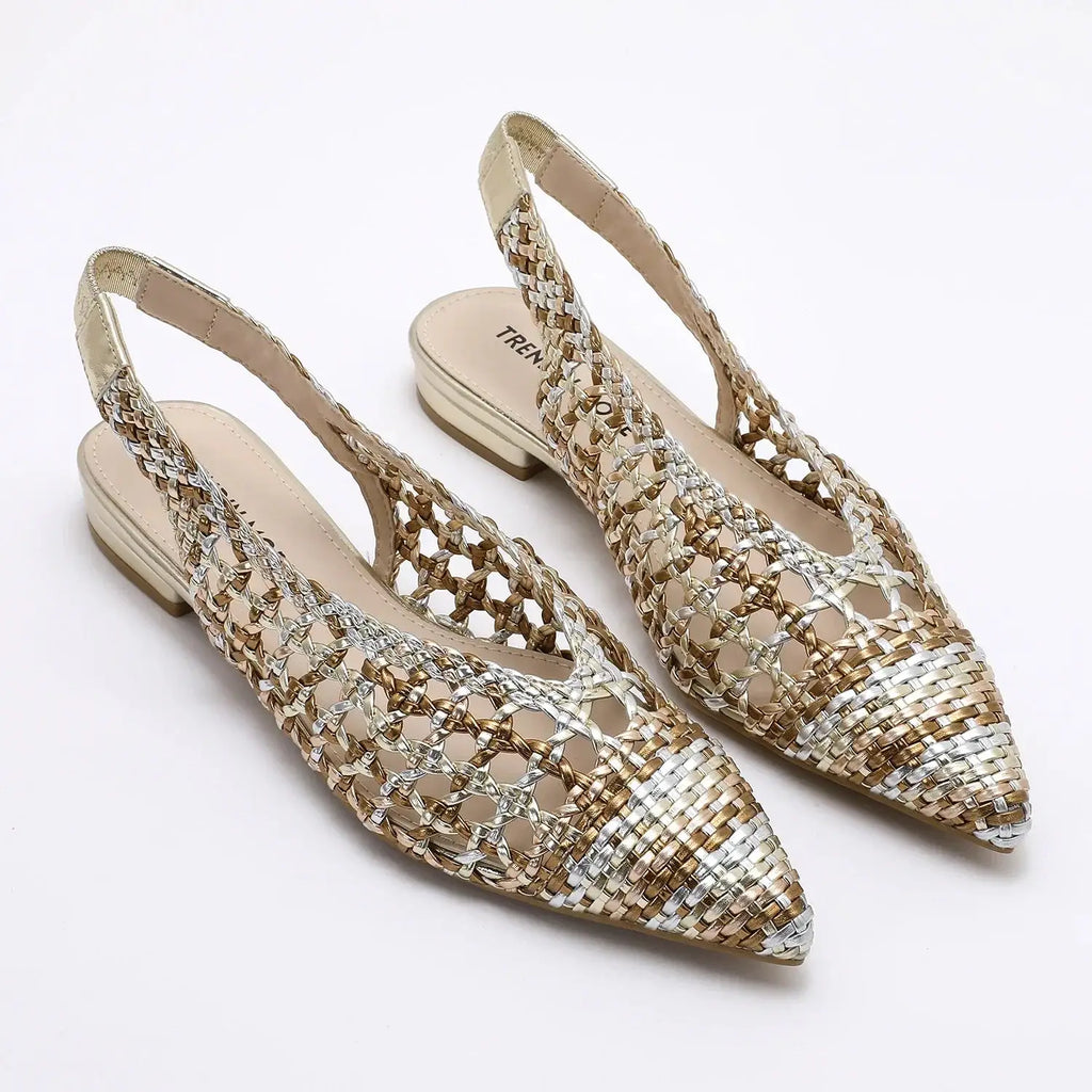 Trendiva™ | Sandalias Planas Trenzadas en Punta
