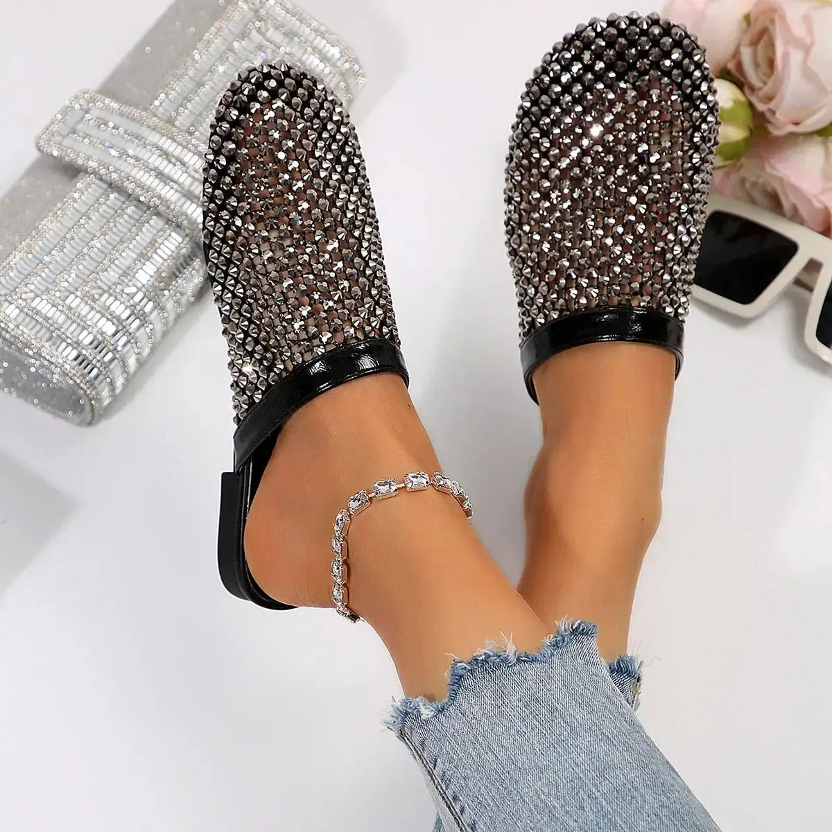 Rosenvale™ | Sandalias con Pedrería y Punta Redonda
