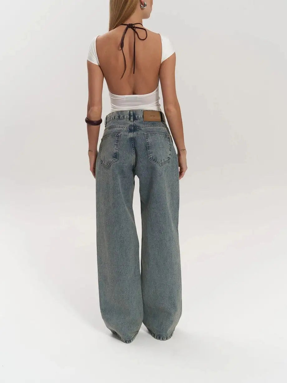 Nekane | Vaqueros de Corte Regular con Malla Transparente