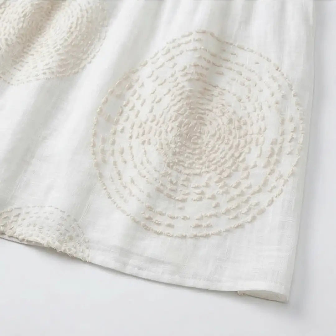 Marea | Vestido Midi Texturizado Blanco