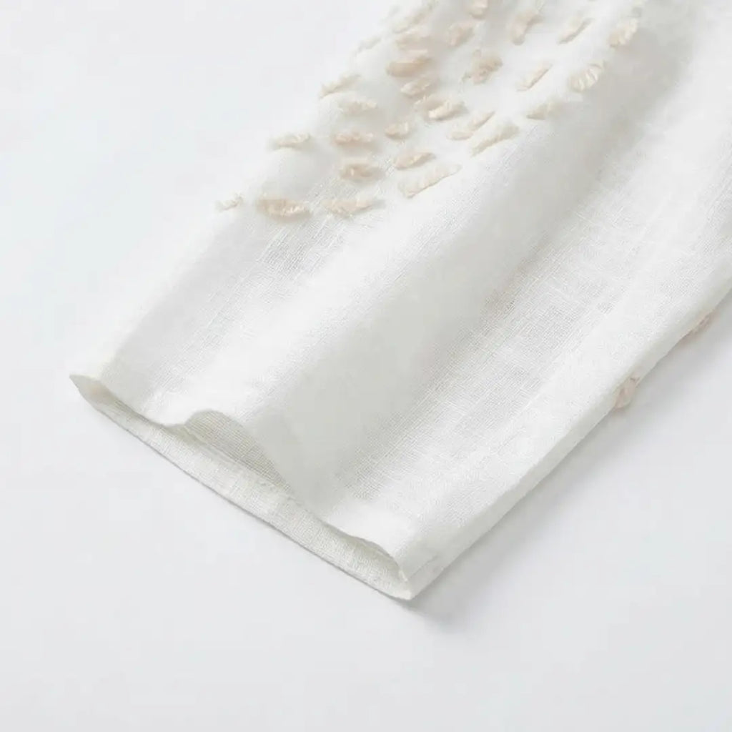 Marea | Vestido Midi Texturizado Blanco