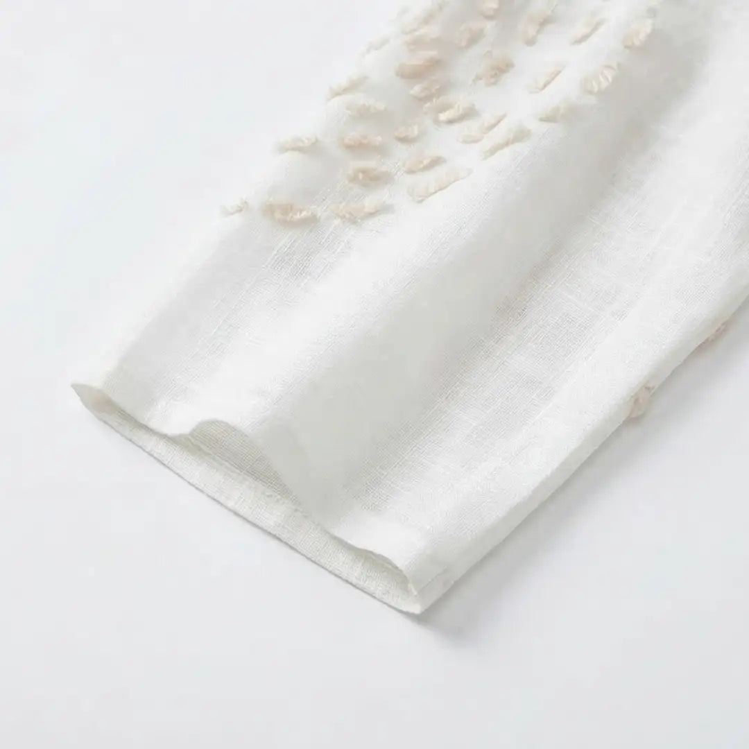 Marea | Vestido Midi Texturizado Blanco