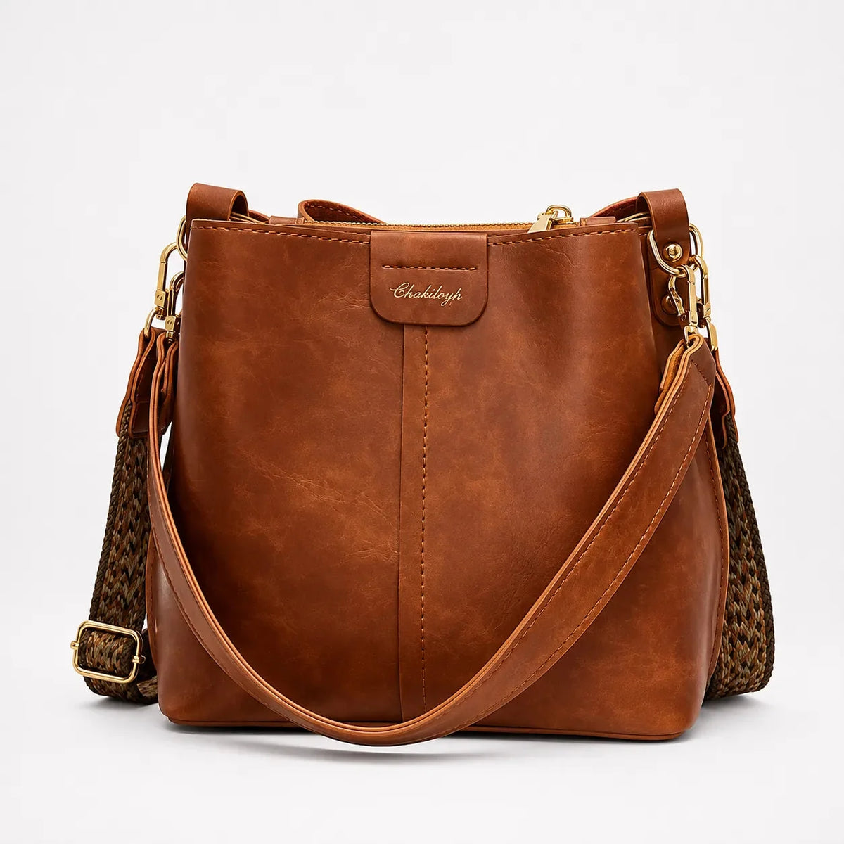 Obdulia | Bolso Saco Vintage con Asa Trenzada