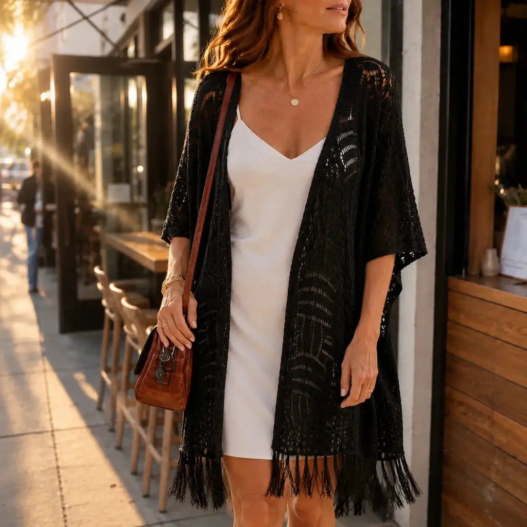 Encarnación | Kimono de Crochet con Borlas