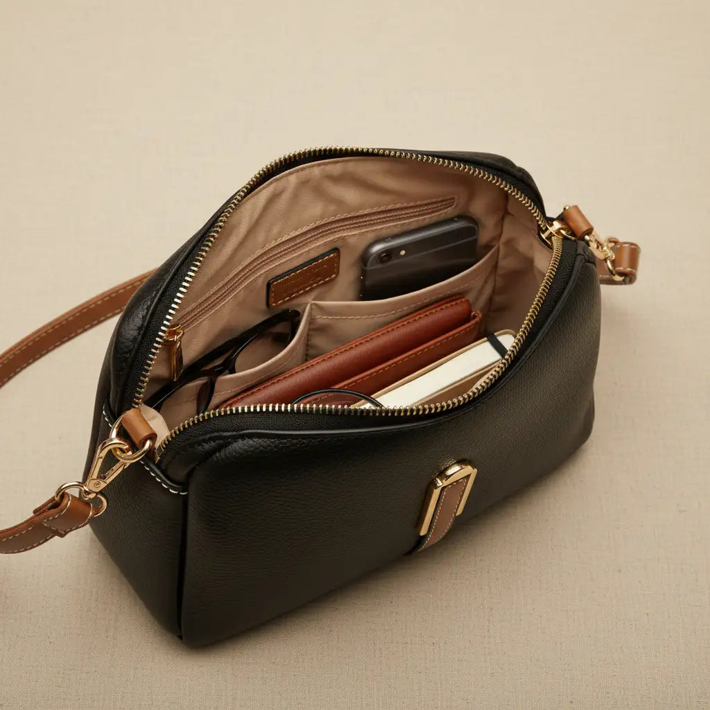 Mila | Bolso Cruzado con Grabado Lichi