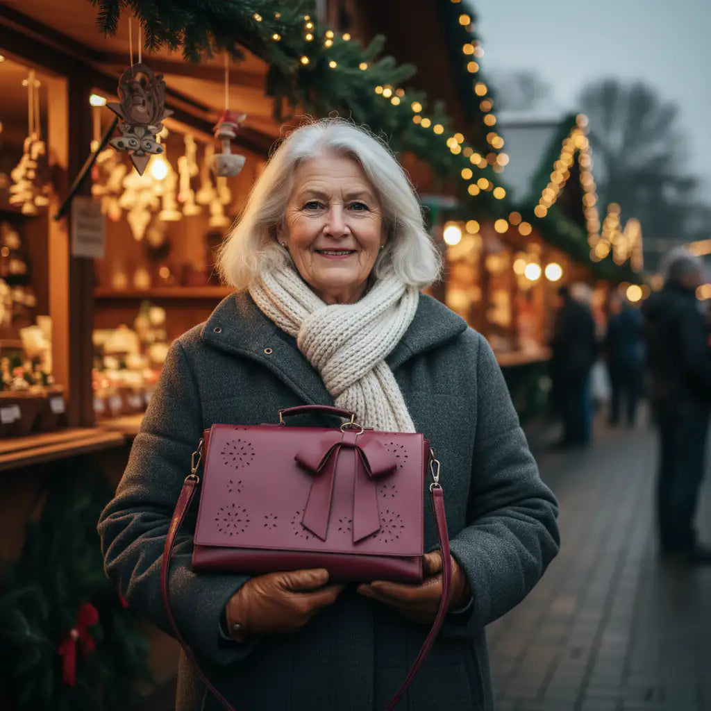 Gertrud | Bolso de Hombro con Lazo y Estampado Floral