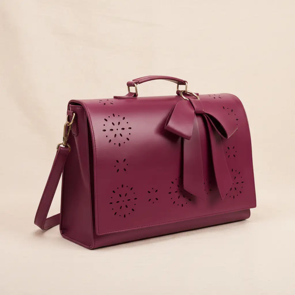 Gertrud | Bolso de Hombro con Lazo y Estampado Floral