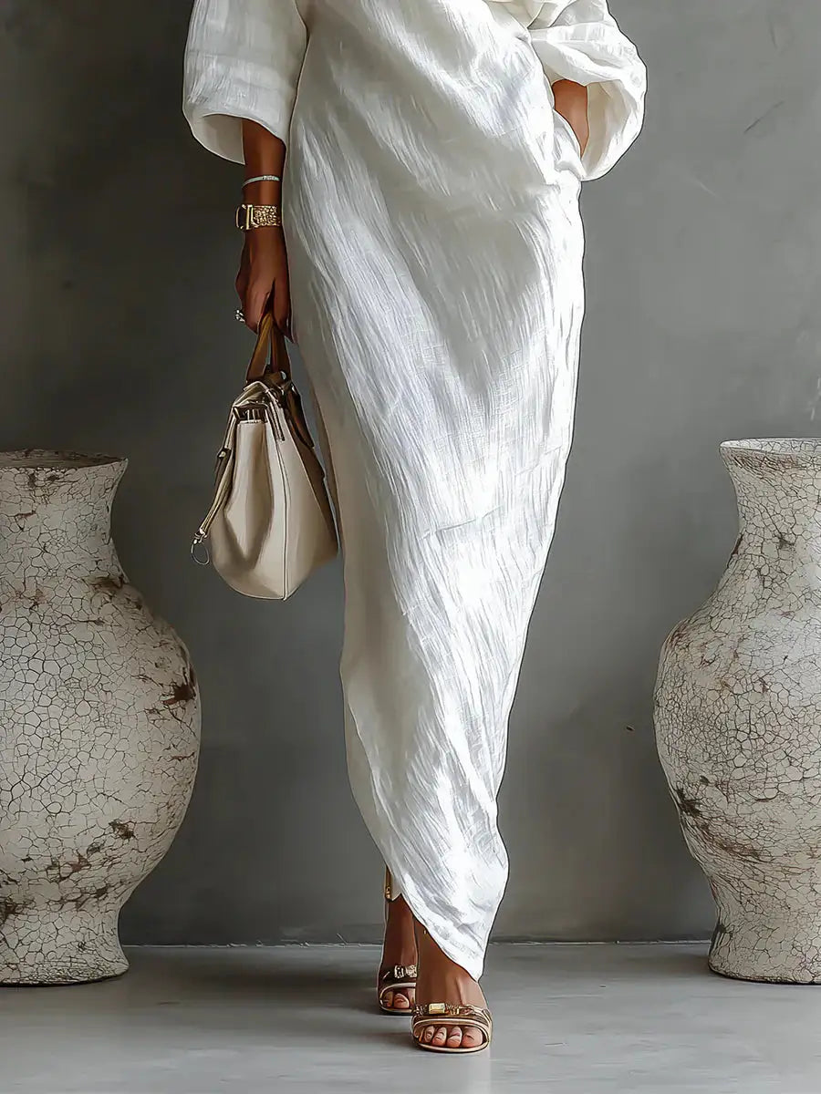 Melisa | Vestido maxi asimétrico, elegante y fluido