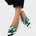 Lila | Mocasines con Estampado de Cebra Verde