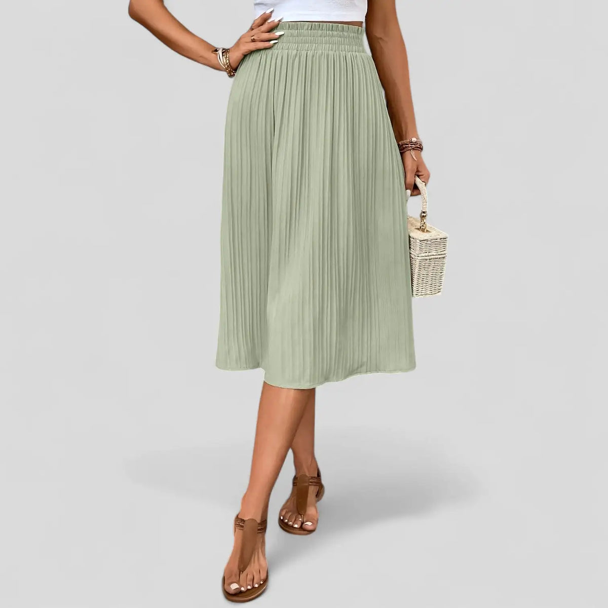 Berta | Falda Midi Plisada Versátil