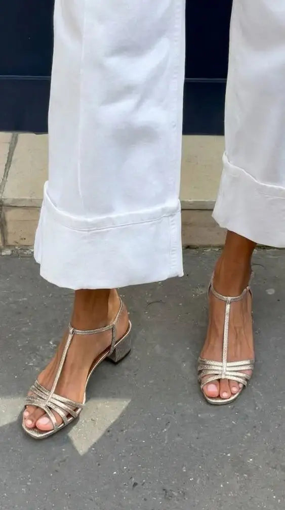 Fabiola | Tacones Metalizados con Hebilla